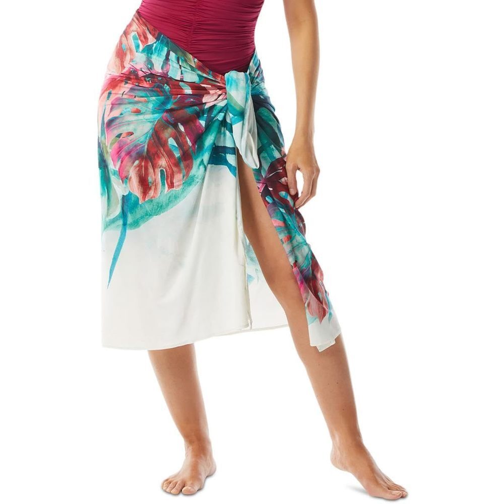 Contours by Coco Reef Womens Convertible Sarong Cover-Up Green O/S